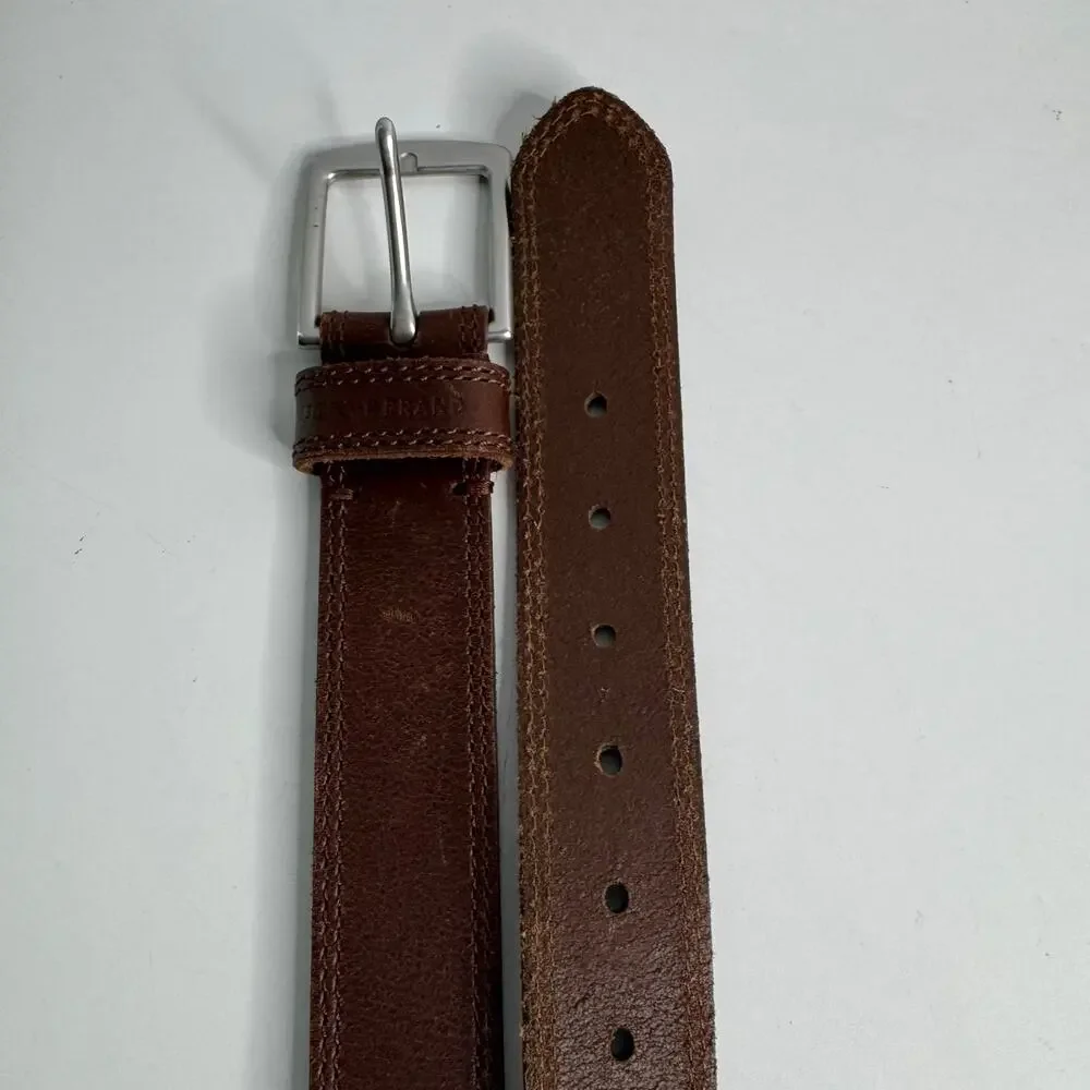 Lucky Brand Brown Wide Genuine Leather Belt Silver Buckle XL